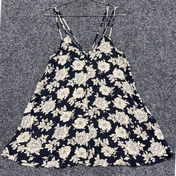 Brandy Melville Dresses & Skirts - Brandy Melville Dress OS Black Floral Strappy Mini Rayon Boho Summer Coquette